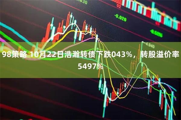 98策略 10月22日浩瀚转债下跌043%，转股溢价率5497%