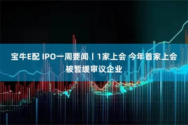 宝牛E配 IPO一周要闻丨1家上会 今年首家上会被暂缓审议企业