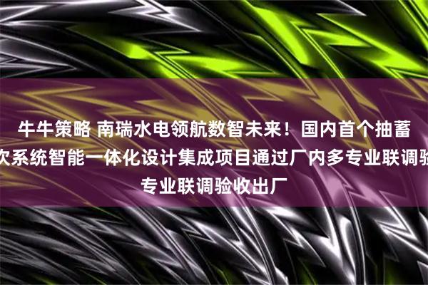 牛牛策略 南瑞水电领航数智未来！国内首个抽蓄电站二次系统智能一体化设计集成项目通过厂内多专业联调验收出厂