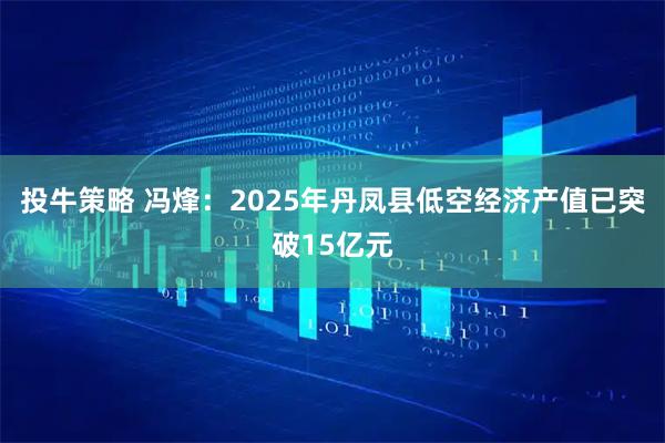 投牛策略 冯烽：2025年丹凤县低空经济产值已突破15亿元